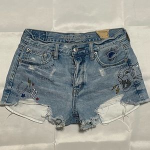 American Eagle Graphic Jean Shorts